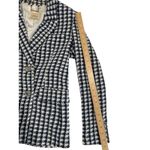 Elie Tahari Ellie Tahari Vintage Woven Houndstooth Double Breasted Blazer Size S Navy White Photo 9