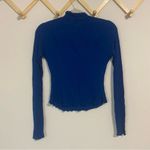 Free People Intimately  Royal Blue Mock Neck Waffle Knit size XS Photo 6