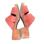 Candie's  Wood Platform Chunky Block Heel Sandals Womens‎ 6 Slides Lug BOHO Hippie Photo 10