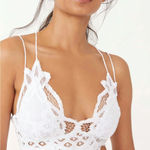 Free People White Adella Lace Bralette LARGE Photo 0