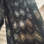 Black Sheer Long Sleeve Blouse with High Neck Size M Photo 4