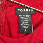 Torrid Red Sleeveless Halter Neckline Peplum Top with Studded Cutout Neckline Photo 5