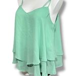 Torrid Womens Tank Top Blouse Strappy Layered Chiffon V Neck Soft Mint Green 2 Photo 4