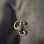 Carolee Silver Tone Clear Rhinestone Monogram Style Letter P Brooch Signed 1.3in Gray Photo 2