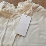 Hugo Boss BOSS  Women’s White Silk Top Tank Blouse Ruffles Neck & Sleeve NWT Sz 6 Photo 1