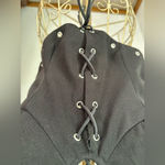 Princess Polly  black lace up corset style crop top size 6 Photo 9