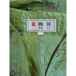 YA LI Asian Green Iridescent Jacket Embroidered Floral Design Fully Lined Sz L Size L Photo 5