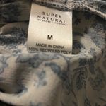 Super Natural by Secret Mission Smocked Greenport Dress Denim Blue Floral Print White Size M Photo 2
