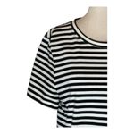 Kate Spade  Broome Street Shirt Women Small Black White Striped Ruffle Peplum Top Photo 5