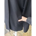 Genuine Fox Fur Collar Trench Coat Jacket Size 12 100% Wool Black Finland​​​​​ Photo 9