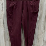 Lululemon Women Fast Free HR Crop 19” LW6BCUS Maroon Size 6 Gym Workout Photo 0