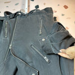 EXPRESS Dark Gray Black Washed Denim Jacket, Size M/L Photo 2