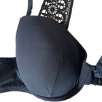 Black Lace Applique Padded Bralette Women Sz S Photo 4