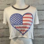 Billabong T-Shirt Cropped Red, White & Blue American Flag Heart-Small Photo 0