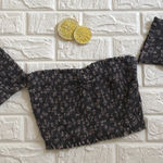Storia Stories floral tube‎ crop open shoulder top Photo 0