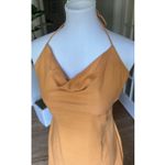 Free People Orange Halter Mini Dress Open Back Tassel Tie Small Viscose Cotton Photo 3