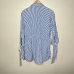 Lafayette 148 Blue White Striped Cotton Button Photo 8