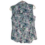 Reel Legends Sleeveless Palm Leaf Print Button Up Shirt Women M Saltwater Fishin Photo 5