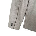 Avec Les Filles  Button Front Boyfriend‎ Shacket in Beige Oat Melange, Size Small Photo 8