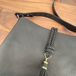 Stella & Dot Stella Dot Hayes Tassel Hobo Black Textured Crossbody Shoulder Bag Photo 4