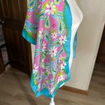 Lilly Pulitzer Lilly Pulitzer Silk Scarf Pink Floral Paisley Ford 2004 Breast Cancer Ribbon Photo 3