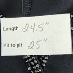 Juicy Couture  Black Blouse with Beaded Neckline Size Small Black V-Neck Blouse Photo 6