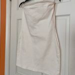 ZARA White Denim Bodycon Bandeau Mini Dress Photo 2