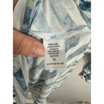 One World Beaded Top Women 1X Blue Stripe 3/4 sleeve Crochet Boho Artsy Eclectic Photo 5