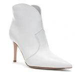 Gianvito Rossi Mable Leather Pointed Toe Western Ankle Boots White Women's 36.5 Photo 0