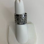 Silver Wide Open Back Adjustable Ring Perforated Sz 6.5 5/8 " wide Photo 3