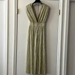 Sabina Musayev Margo Pleated V Neck Midi Dress size XS C9 Green Photo 8