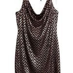 Curvy Sense Sequin Zigzag Striped Black Rose Gold Halter Bodycon Mini Dress Size 2X Photo 0