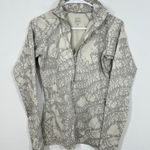 Nike  Pro Dri Fit Women's Cream Grey Geometric Print Half Zip Pullover Top XS Photo 0