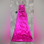 Lulu’s Radiant Satin Rhinestone Maxi Dress Pink Photo 7