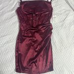 Windsor  Hillary Satin Corset Lace-Up Mini Dress Photo 2