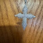 Elegant moissanite Cross Pendant Necklace Silver Photo 1