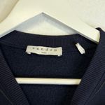 Sandro  Embellished Sleeves Navy Crewneck Photo 3