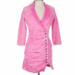 Retrofete Willa Denim Mini Dress Vintage Pink Size Large Stretch Distressed Photo 1
