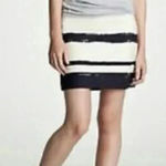 J.Crew | Classic Timeless Cream & Black Brush Strokes Pencil Skirt Size 2 XS Photo 0