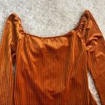 All in Favor Velvet Ribbed Open Back Top SZ M Photo 3
