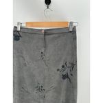 Norton Mcnaughton Womens Maxi Skirt Size 6 Grey Floral Faux Suede Vamp Goth Photo 2