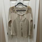 Miss Me  button down Cardigan Taupe size Large Photo 9