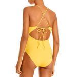 AQUA Lace Up Plunge One Piece Swimsuit Size M NWT Photo 1