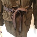 Vera Wang Simply Vera  Bella Swan Army Green Military Utility Coat Jacket Size L Photo 2