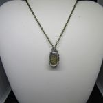 Handmade Golden Sand Glass Bronze Chain necklace Photo 0