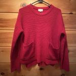 MELLODAY  Women's sweater Long Sleeve Two Pockets Pullover In Deep Red Size M Photo 2