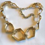 T Tahari  Gold Tone Cutout Runway Statement Necklace Photo 7