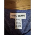 Cathy Daniels Women Size Large Blue Sweater Embellished Stretch V Neck Classic Photo 2