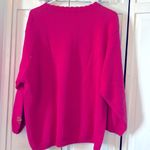 Vintage bright pink cotton/ramie sweater with beads and rhinestones Photo 6