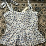 Olivaceous Blue Floral Top Photo 1